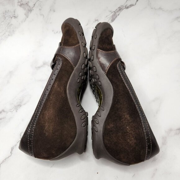 Merrell Plaza Moc Dark Coffee Brown Suede Leather Walking Flats Slip-On Shoes 8 - Picture 5 of 8